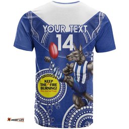 custom afl kangaroos naidoc week t shirt keep the fire burning indigenous art