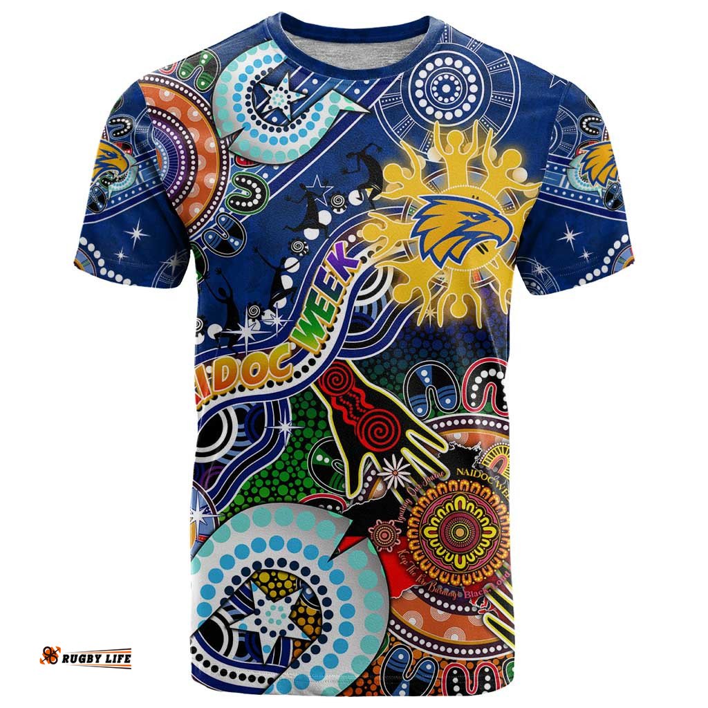 custom naidoc week 2024 west coast eagles t shirt australia aboriginal dot painting dt02