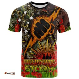 storm rugby t shirt custom anzac storm with remembrance poppy and indigenous patterns t shirt