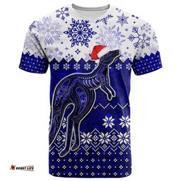 aboriginal christmas 2022 kangaroo t shirt blue style