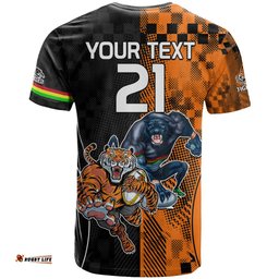 custom nrl tigers combine panthers rugby t shirt sporty style