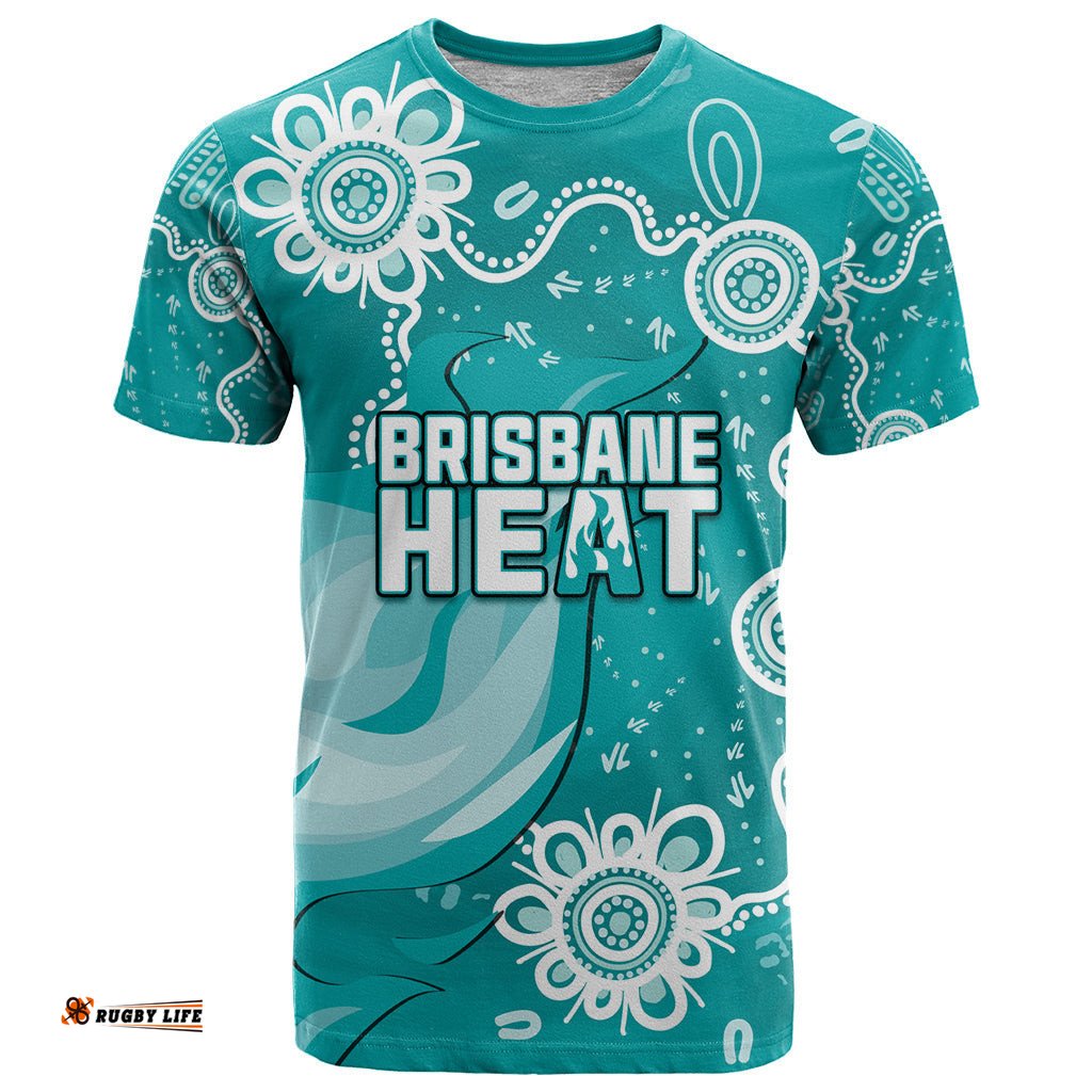 custom brisbane cricket indigenous t shirt feel the heat