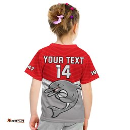 custom text and number dolphins rugby t shirt sporty style ver02