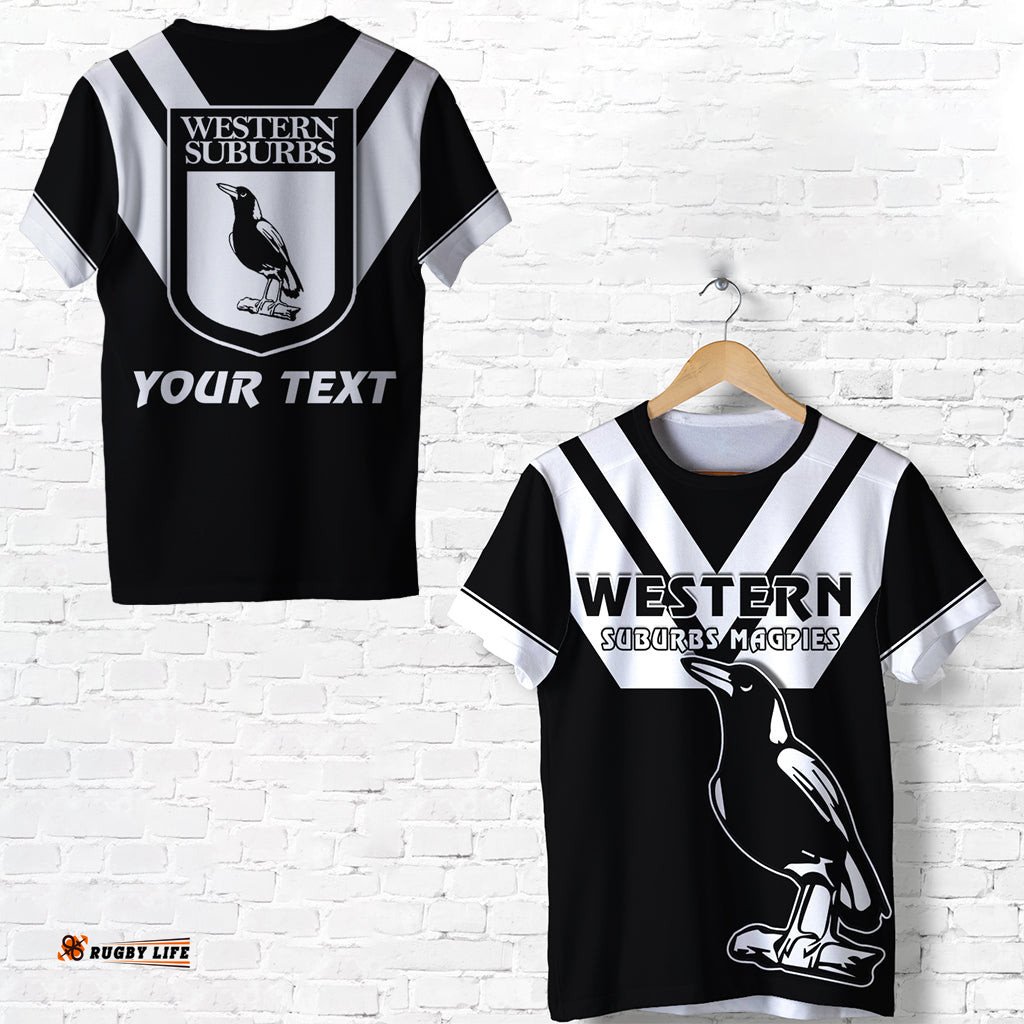 custom personalised western suburbs magpies t shirt the one and only