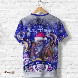 australian boomerang indigenous vibes christmas t shirt original style blue