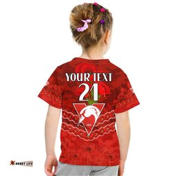 custom personalised swans football anzac t shirt lest we forget