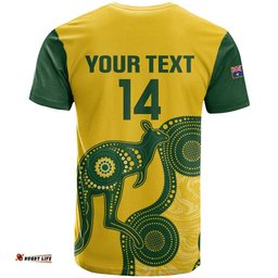 custom australia soccer t shirt go socceroos kangaroo with indigenous art