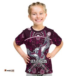 sea eagles rugby t shirt boomerang indigenous dots