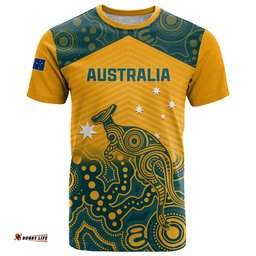 custom australia rugby t shirt wallabies aboriginal pattern