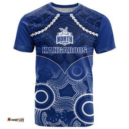 north melbourne football t shirt kangaroos aboriginal mix polynesian pattern