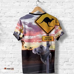 australia t shirt koala t shirt kangaroo sign landscape art