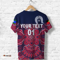 custom personalised melbourne demons indigenous t shirt football naidoc week style custom text and number