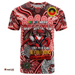 custom naidoc week 2024 dragons t shirt mascot rugby dt02
