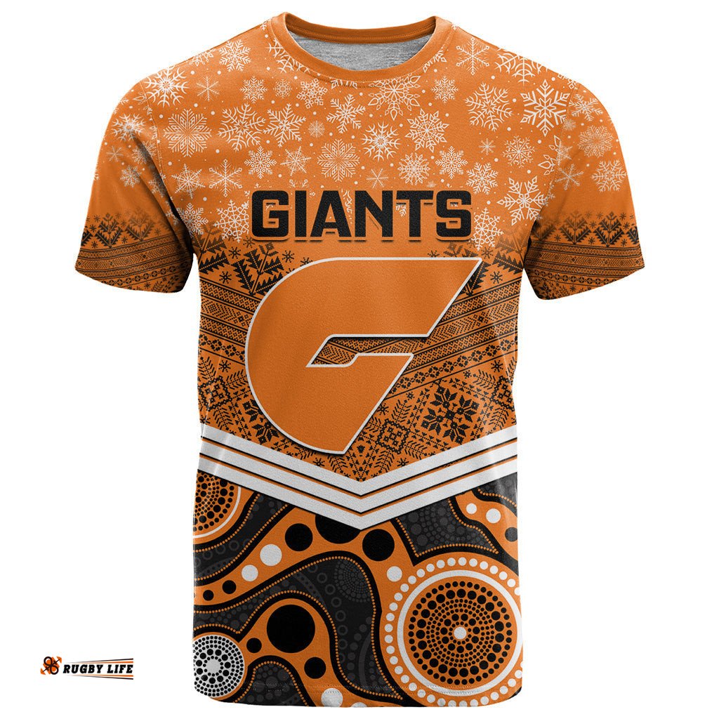 custom giants football christmas t shirt merry xmas 2023 mix aboriginal art