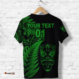 custom personalised new zealand haka rugby maori t shirt silver fern vibes green
