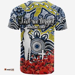 cowboys t shirt anzac day poppy flowers with aboriginal