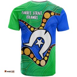 custom torres strait islands t shirt flag with aboriginal patterns