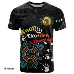 naidoc 2024 indigenous aboriginal t shirt the fire burns forever