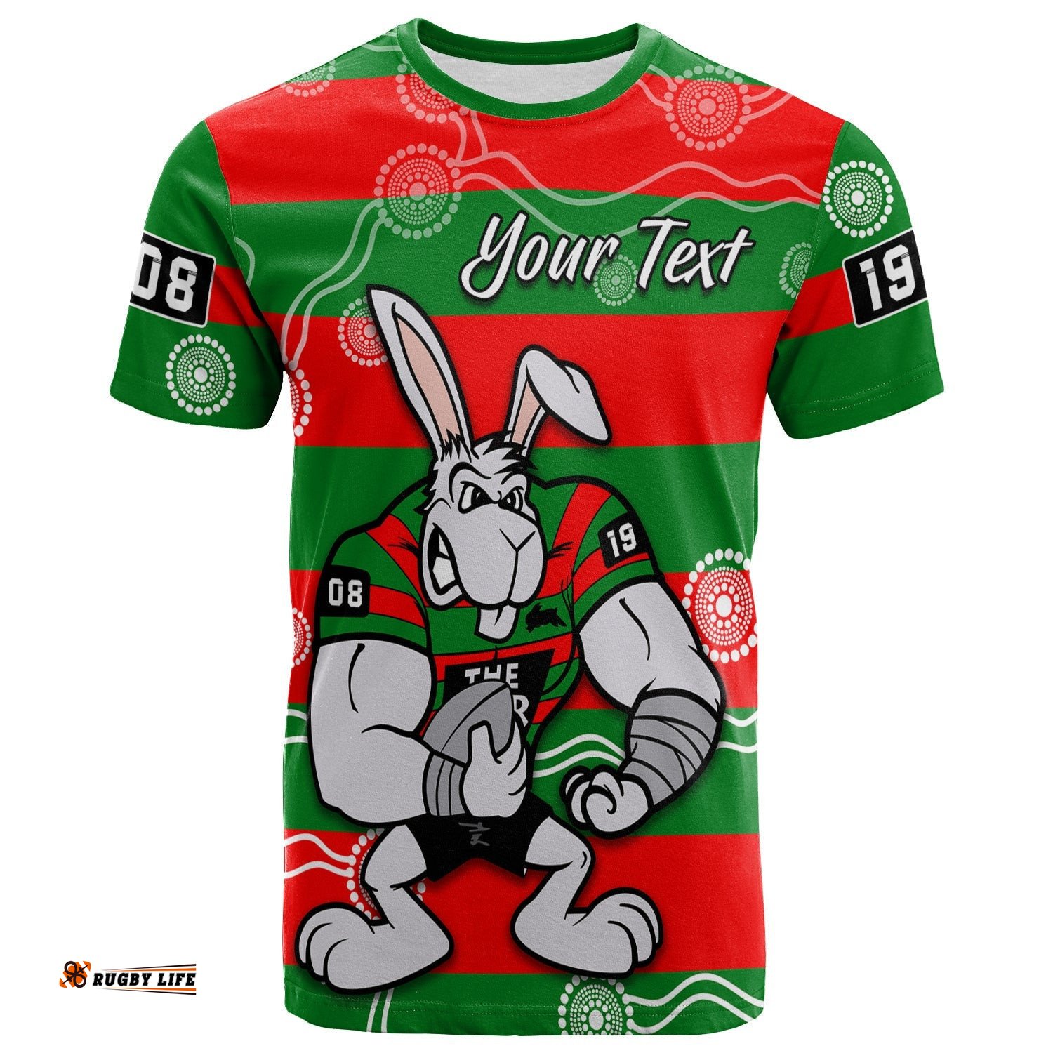 custom personalised rabbitohs t shirt south sydney