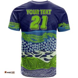custom text and number canberra the green machine raiders boomerang indigenous t shirt