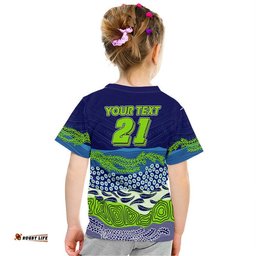 custom text and number canberra the green machine raiders boomerang indigenous t shirt