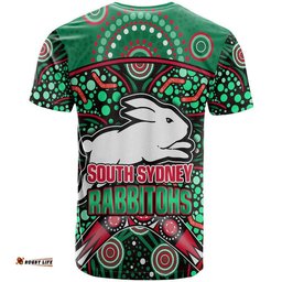 south sydney indigenous rabbitohs dot art style t shirt