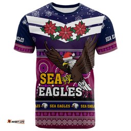 sea eagles rugby christmas t shirt custom sea eagles ugly christmas and aboriginal patterns t shirt