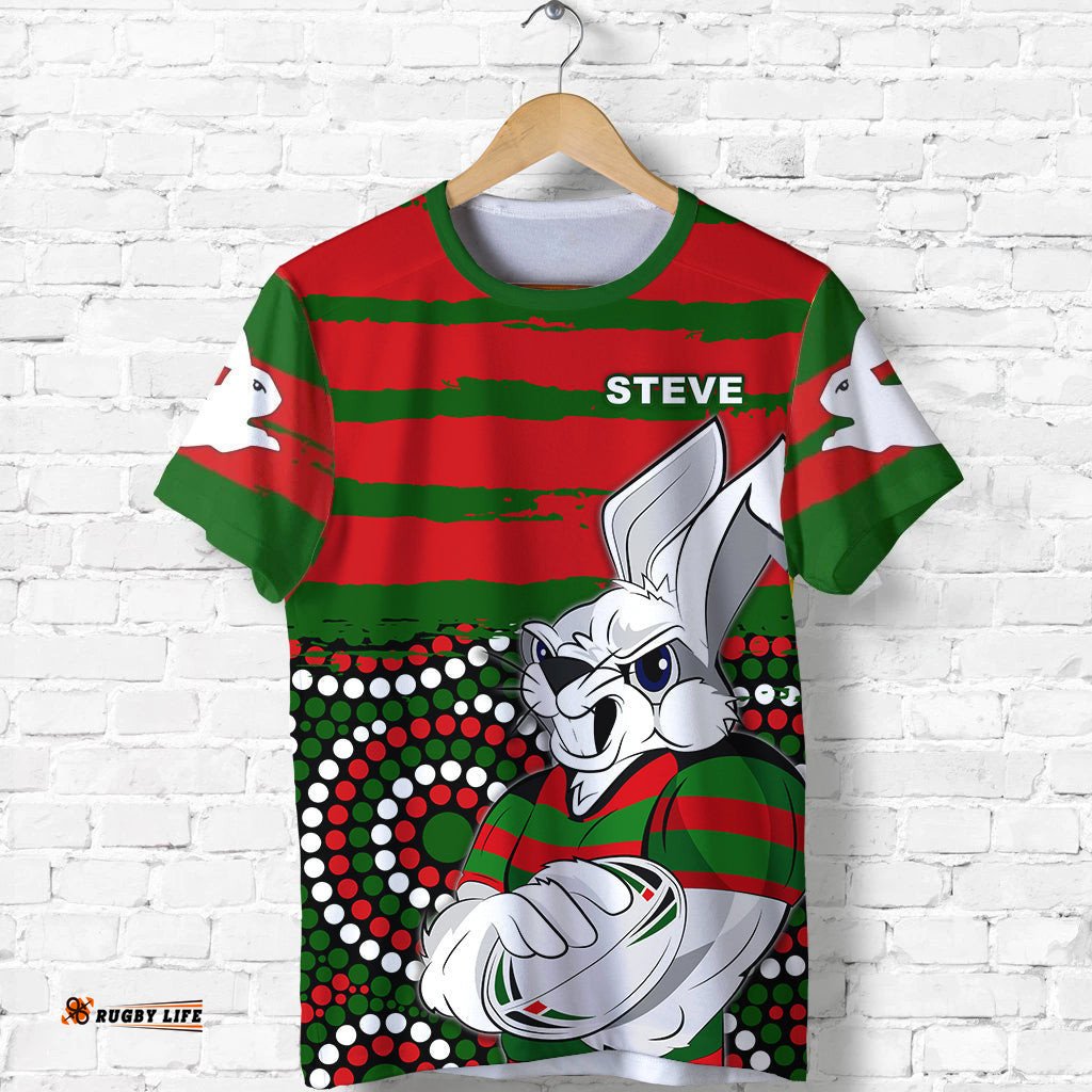 steve australia rabbitohs indigenous rugby t shirt rabbit cartoon
