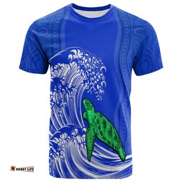 torres strait islands t shirt the dhari mix aboriginal turtle version blue