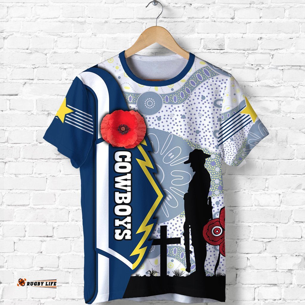 cowboys t shirt north aboriginal anzac day