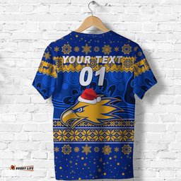 custom personalised west coast eagles t shirt christmas simple style blue