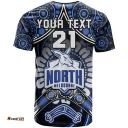 custom personalised kangaroos football t shirt boomerang indigenous dots
