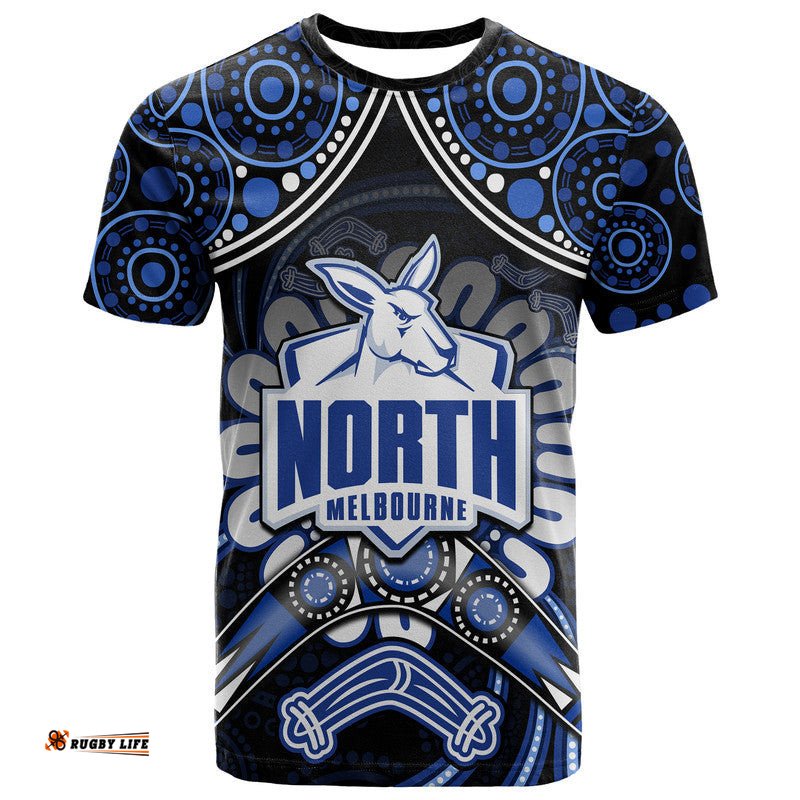 custom personalised kangaroos football t shirt boomerang indigenous dots