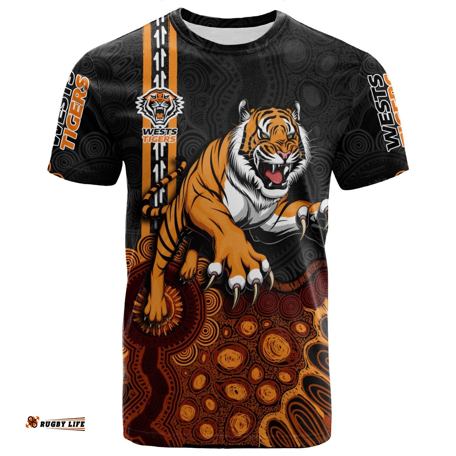 wests tigers aboriginal t shirt rugby indigenous kangaroo tracks nrl 0