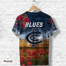carlton blues anzac t shirt poppy vibes