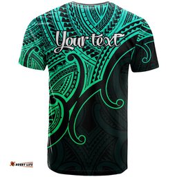 custom aotearoa maori koru t shirt polynesian pacific tribal green