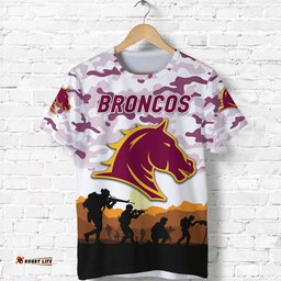 brisbane broncos anzac 2022 t shirt simple style white
