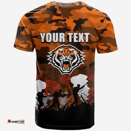 custom personalised nrl anzac day t shirt tigers army style