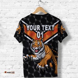 custom personalised wests tigers t shirt original style black custom text and number