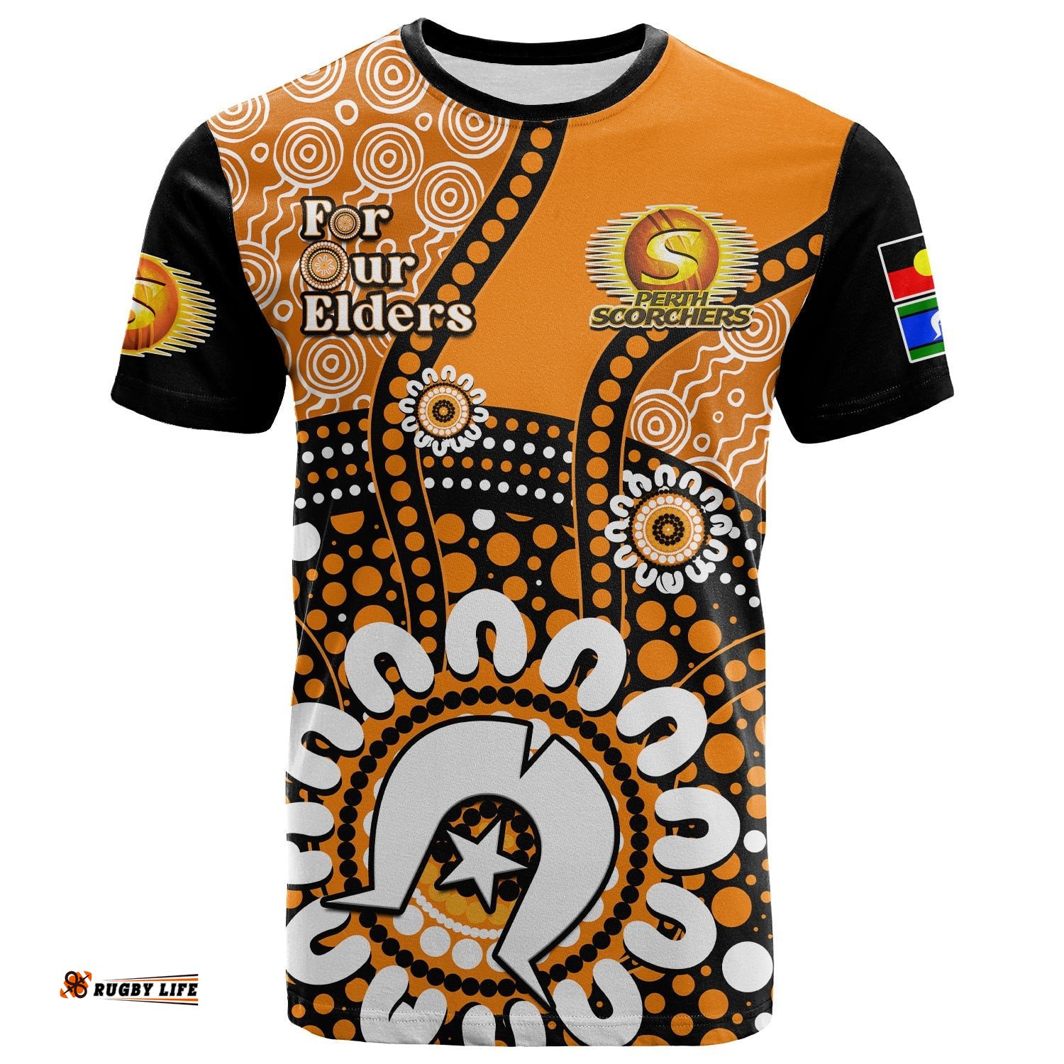 custom text and number perth scorchers naidoc 2023 t shirt indigenous for our elders