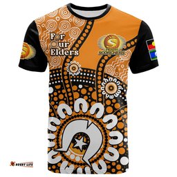 custom text and number perth scorchers naidoc 2023 t shirt indigenous for our elders