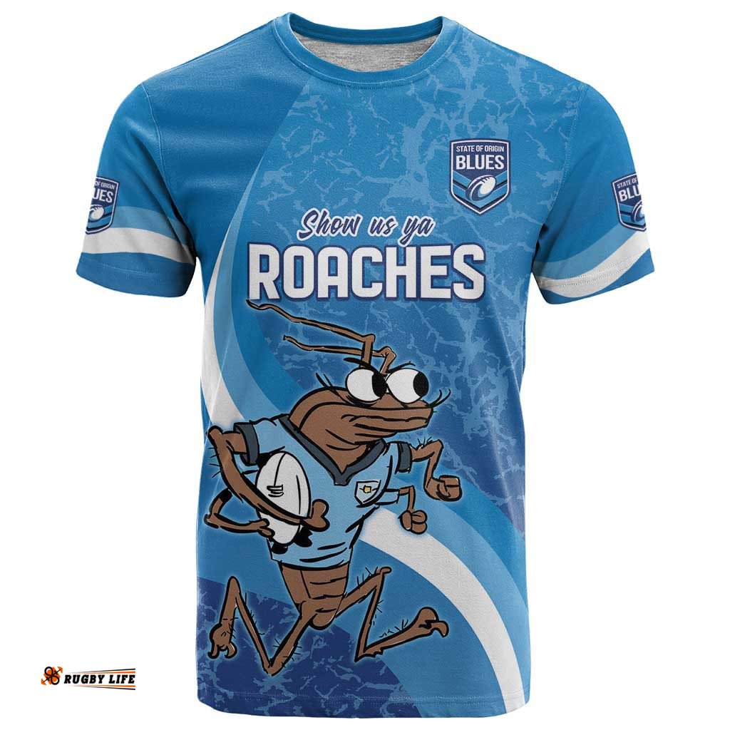 custom nsw cockroaches blues t shirt new south wales origin no1