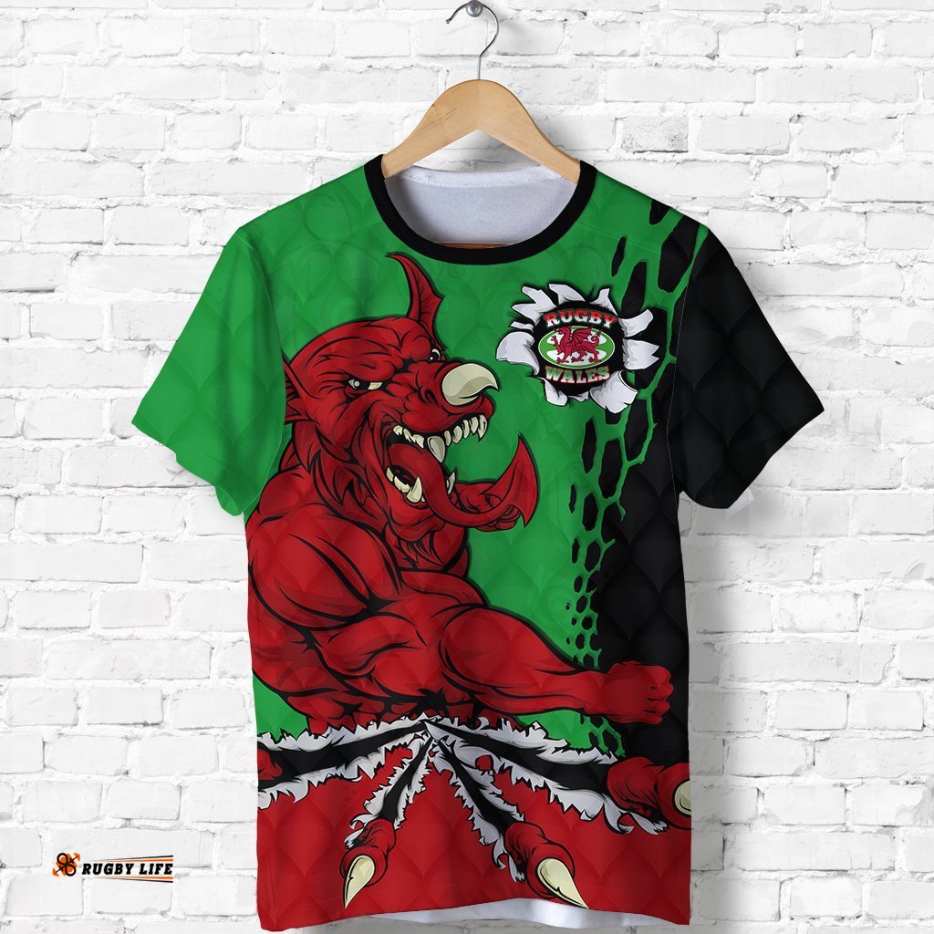 wales rugby t shirt welsh dragon