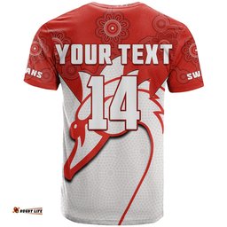 custom text and number sydney football t shirt swans 1874 dot painting artsy