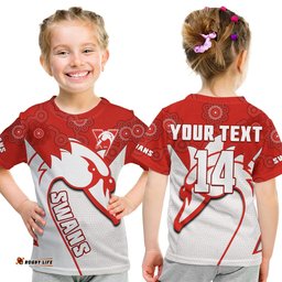 custom text and number sydney football t shirt swans 1874 dot painting artsy