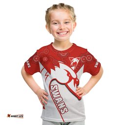 custom text and number sydney football t shirt swans 1874 dot painting artsy