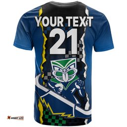 custom text and number nrl combine warriors and cowboys t shirt