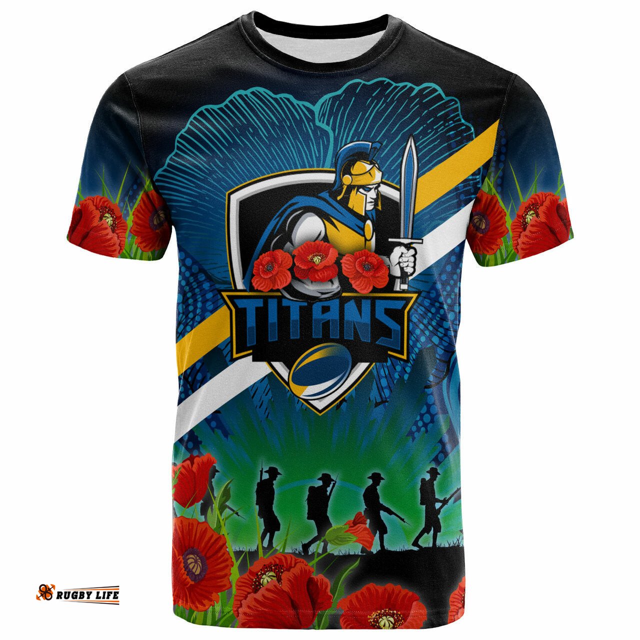 titans rugby t shirt custom anzac titans rugby logo t shirt