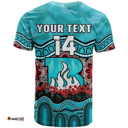 custom text and number brisbane heat cricket anzac t shirt poppy aboriginal camouflage