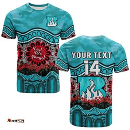 custom text and number brisbane heat cricket anzac t shirt poppy aboriginal camouflage